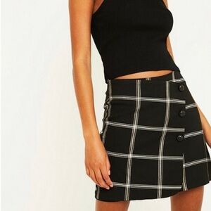 Urban Outfitters Black Plaid Mini Skirt